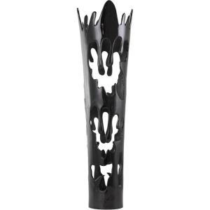 imageDeco 79 Aluminum Metal Decorative Vase Drip Centerpiece Vase with Melting Designed Body Vase for Home Decoration 10quot x 9quot x 31quot SilverBlack