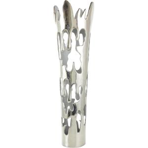 imageDeco 79 Aluminum Metal Decorative Vase Drip Centerpiece Vase with Melting Designed Body Vase for Home Decoration 10quot x 9quot x 31quot SilverSilver