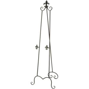 imageDeco 79 Metal Scroll Extra Large Free Standing Adjustable Display Stand Easel with Chain Support 21quot x 1quot x 65quot BlackBlack