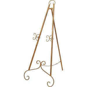 imageDeco 79 Metal Scroll Extra Large Free Standing Adjustable Display Stand Easel with Chain Support 21quot x 1quot x 65quot BlackGold