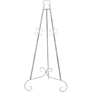imageDeco 79 Metal Scroll Extra Large Free Standing Adjustable Display Stand Easel with Chain Support 21quot x 1quot x 65quot BlackGray
