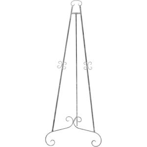 imageDeco 79 Metal Scroll Extra Large Free Standing Adjustable Display Stand Easel with Chain Support 21quot x 1quot x 65quot BlackSilver