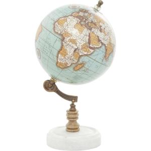 imageDeco 79 Paper Globe with Marble Base 7quot x 7quot x 11quot WhiteTeal