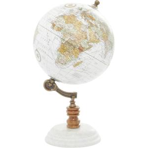 imageDeco 79 Paper Globe with Marble Base 7quot x 7quot x 11quot Whitewhite