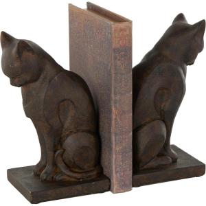 imageDeco 79 Polystone Cat Decorative Bookends Reading Non Skid Bookends Set of 2 Office Bookends7quotH 6quotW BlackDark Brown
