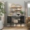 imageDeco 79 Metal 3 Shelves Wall Shelf 37quot x 6quot x 26quot GoldGold