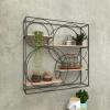 imageDeco 79 Metal 3 Shelves Wall Shelf 37quot x 6quot x 26quot GoldGrey