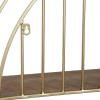 imageDeco 79 Metal Geometric Wall Shelf Circle with 3 Wood Shelves and Linear Rods 28quot x 7quot x 28quot Gold