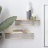 imageDeco 79 Metal Wall Shelf HalfMoon with Crystal Embellishments Set of 2 5quot 5quotH GoldGold
