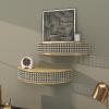 imageDeco 79 Metal Wall Shelf HalfMoon with Crystal Embellishments Set of 2 5quot 5quotH GoldGold
