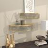 imageDeco 79 Metal Wall Shelf HalfMoon with Crystal Embellishments Set of 2 5quot 5quotH GoldGold