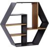imageDeco 79 Wood 5 Shelves Wall Shelf 30quot x 7quot x 26quot Black