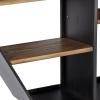 imageDeco 79 Wood 5 Shelves Wall Shelf 30quot x 7quot x 26quot Black