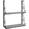 imageDeco 79 Metal and Wood Wall Shelf with Antique Finish