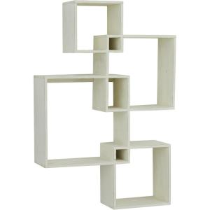 imageDeco 79 Contemporary Fir Wood Shelf Wall Storage Shelves for Bedroom Living Room Bathroom Kitchen Office and More 12quot L x 22quot W x 34quot H White