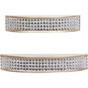 imageDeco 79 Metal Wall Shelf HalfMoon with Crystal Embellishments Set of 2 5quot 5quotH GoldGold