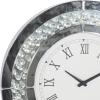 imageDeco 79 Glass Decorative Wall Clock Mirrored Wall Clock for Home with Floating Crystals Wall Clock for Room 20quot x 2quot x 20quot WhiteWhite