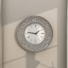 imageDeco 79 Glass Decorative Wall Clock Mirrored Wall Clock for Home with Floating Crystals Wall Clock for Room 20quot x 2quot x 20quot WhiteWhite
