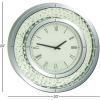 imageDeco 79 Glass Decorative Wall Clock Mirrored Wall Clock for Home with Floating Crystals Wall Clock for Room 20quot x 2quot x 20quot WhiteWhite