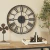 imageDeco 79 Metal Decorative Wall Clock  Open Cutout Frame 28quot x 1quot x 28quot BlackBlack