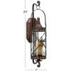 imageDeco 79 Metal Fleur De Lis Wall Sconce Suspended Studded with Scroll Details 7quot x 6quot x 20quot Bronze