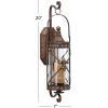 imageDeco 79 Metal Fleur De Lis Wall Sconce Suspended Studded with Scroll Details 7quot x 6quot x 20quot Bronze