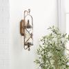 imageDeco 79 Metal Fleur De Lis Wall Sconce Suspended Studded with Scroll Details 7quot x 6quot x 20quot Bronze