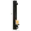 imageDeco 79 Metal Scroll Wall Sconce Long Pillar  8quot x 5quot x 36quot Black36 by 8inch
