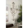 imageDeco 79 Metal Scroll Wall Sconce Long Pillar  8quot x 5quot x 36quot Black41 by 19Inch