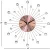 imageDeco 79 Metal Starburst Decorative Wall Clock With Crystal Accents for Home and Room 15quot x 2quot x 15quot SilverCopper