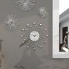 imageDeco 79 Metal Starburst Decorative Wall Clock With Crystal Accents for Home and Room 15quot x 2quot x 15quot SilverSilver