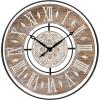 imageDeco 79 Metal Wall Clock with Wood Accents 34quot x 3quot x 34quot Brown