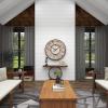 imageDeco 79 Metal Wall Clock with Wood Accents 34quot x 3quot x 34quot Brown