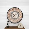 imageDeco 79 Metal Wall Clock with Wood Accents 34quot x 3quot x 34quot Brown