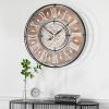 imageDeco 79 Metal Wall Clock with Wood Accents 34quot x 3quot x 34quot Brown