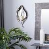 imageDeco 79 Stainless Steel Metal Single Candle Wall Sconce 12quot x 5quot x 21quot Silver