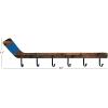 imageDeco 79 Wood Hockey Stick 6 Hangers Wall Hook 40quot x 2quot x 11quot Brown