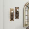 imageDeco 79 Wood Scroll Wall Sconce Distressed Pillar with Bronze Metal Holders set of 2 6quot x 4quot x 19quot Brown