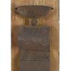 imageDeco 79 Wood Scroll Wall Sconce Distressed Pillar with Bronze Metal Holders set of 2 6quot x 4quot x 19quot Brown