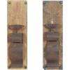 imageDeco 79 Wood Scroll Wall Sconce Distressed Pillar with Bronze Metal Holders set of 2 6quot x 4quot x 19quot Brown