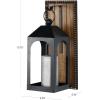 imageDeco 79 Wood Wall Sconce with Suspended Black Metal and Glass Holder 6quot x 6quot x 23quot BrownBlack