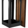 imageDeco 79 Wood Wall Sconce with Suspended Black Metal and Glass Holder 6quot x 6quot x 23quot BrownBlack