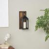 imageDeco 79 Wood Wall Sconce with Suspended Black Metal and Glass Holder 6quot x 6quot x 23quot BrownBlack