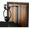 imageDeco 79 Wood Wall Sconce with Suspended Black Metal and Glass Holder 6quot x 6quot x 23quot BrownBlack