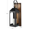 imageDeco 79 Wood Wall Sconce with Suspended Black Metal and Glass Holder 6quot x 6quot x 23quot BrownBlack
