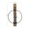 imageDeco 79 Wood Wall Sconce with Suspended Black Metal and Glass Holder 6quot x 6quot x 23quot BrownBrown