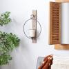 imageDeco 79 Wood Wall Sconce with Suspended Black Metal and Glass Holder 6quot x 6quot x 23quot BrownBrown