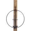 imageDeco 79 Wood Wall Sconce with Suspended Black Metal and Glass Holder 6quot x 6quot x 23quot BrownBrown