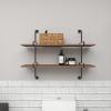 imageDeco 79 Wood Wall Shelf with Metal Brackets 38quot x 9quot x 38quot Brown29  x 37  x 10 