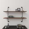 imageDeco 79 Wood Wall Shelf with Metal Brackets 38quot x 9quot x 38quot Brown29  x 37  x 10 